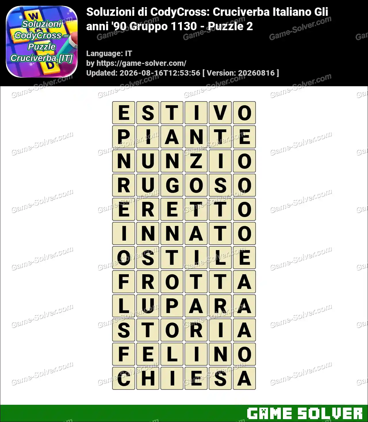 Soluzioni di CodyCross: Cruciverba Italiano Gli anni ’90 Gruppo 1130 – Puzzle 2
